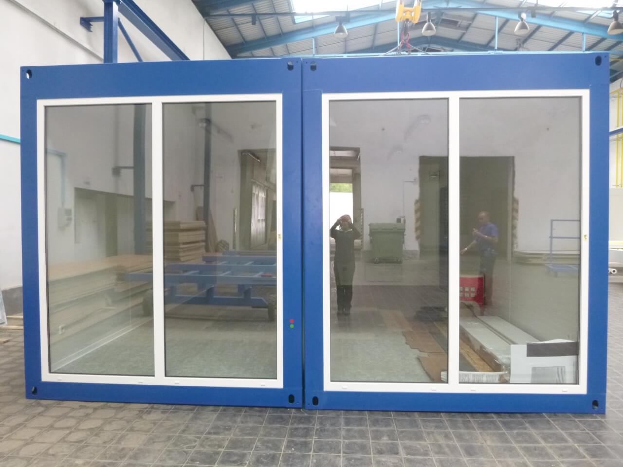20 Fuss Duo- Bürocontaineranlage mit Fixverglasung, fabrikneu – Bild 5