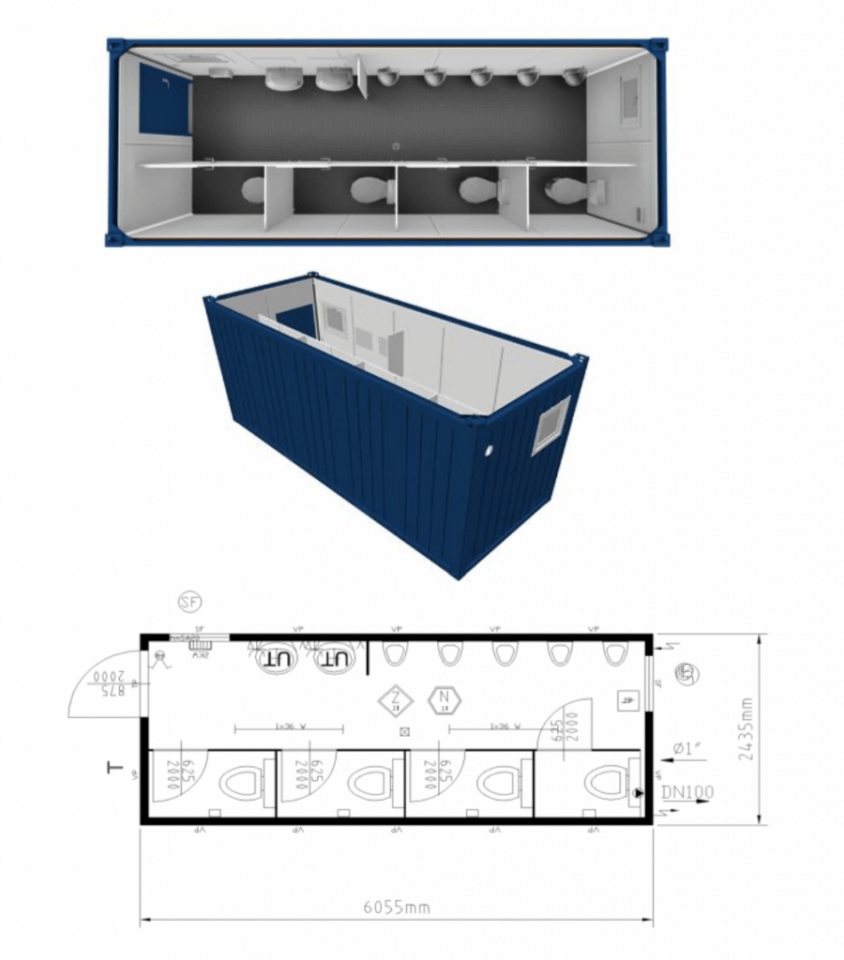 20 Fuss WC- Container, fabrikneu – Bild 1