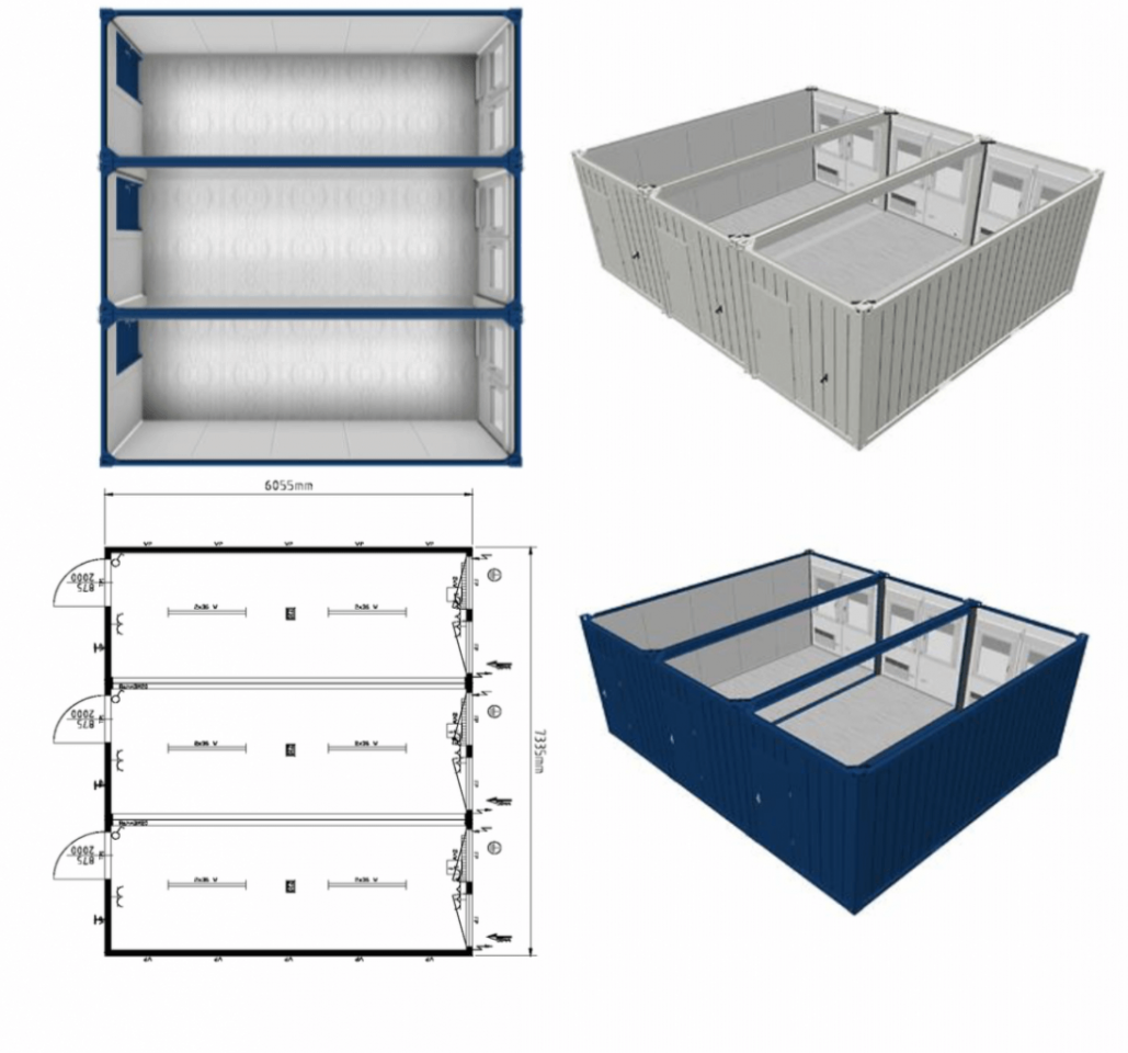 5-fach Bürocontaineranlage aus 10x3m Containern – Bild 4