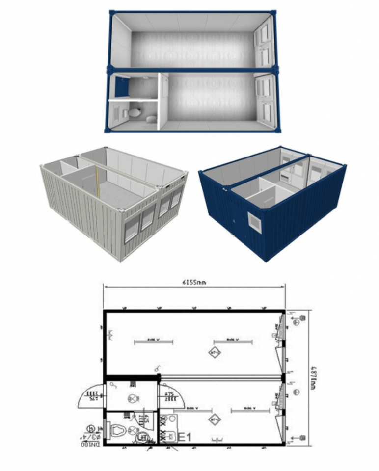 5-fach Bürocontaineranlage aus 10x3m Containern – Bild 5