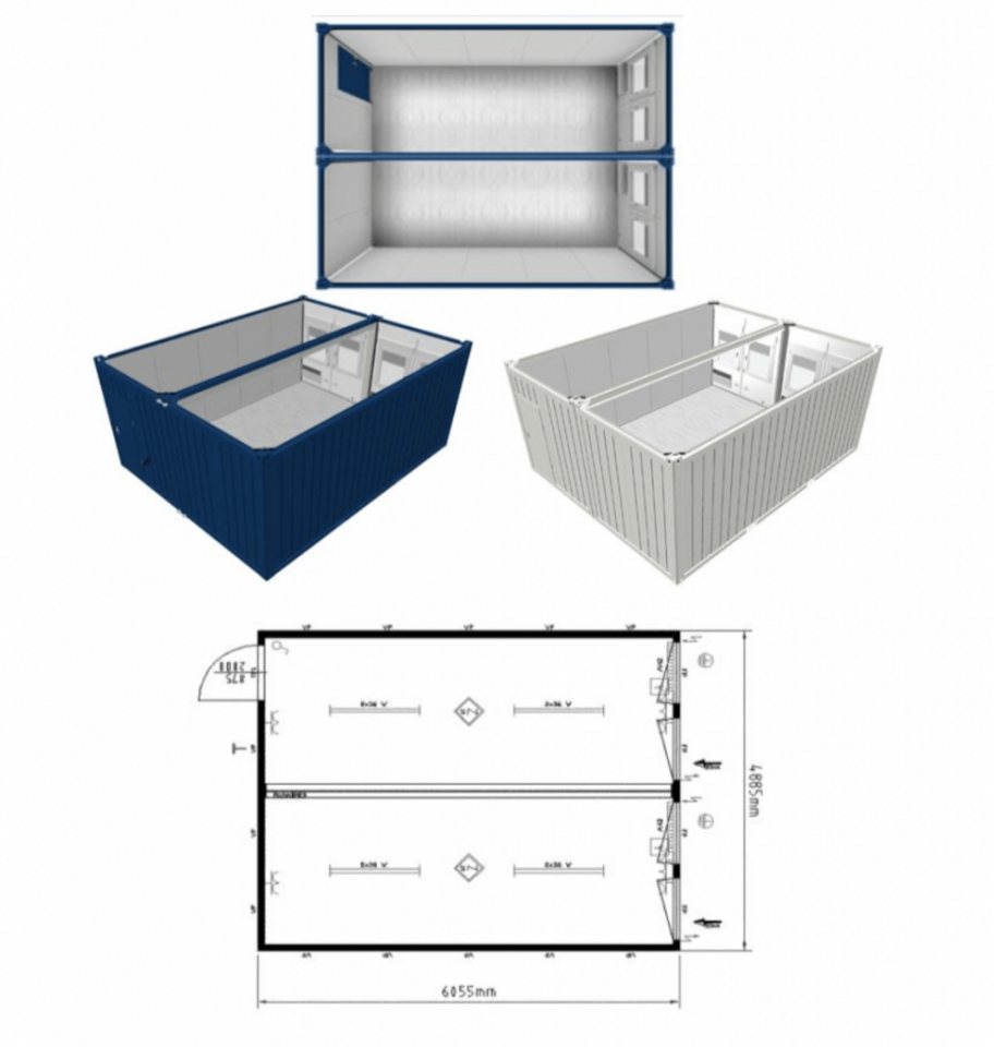 5-fach Bürocontaineranlage aus 10x3m Containern – Bild 6